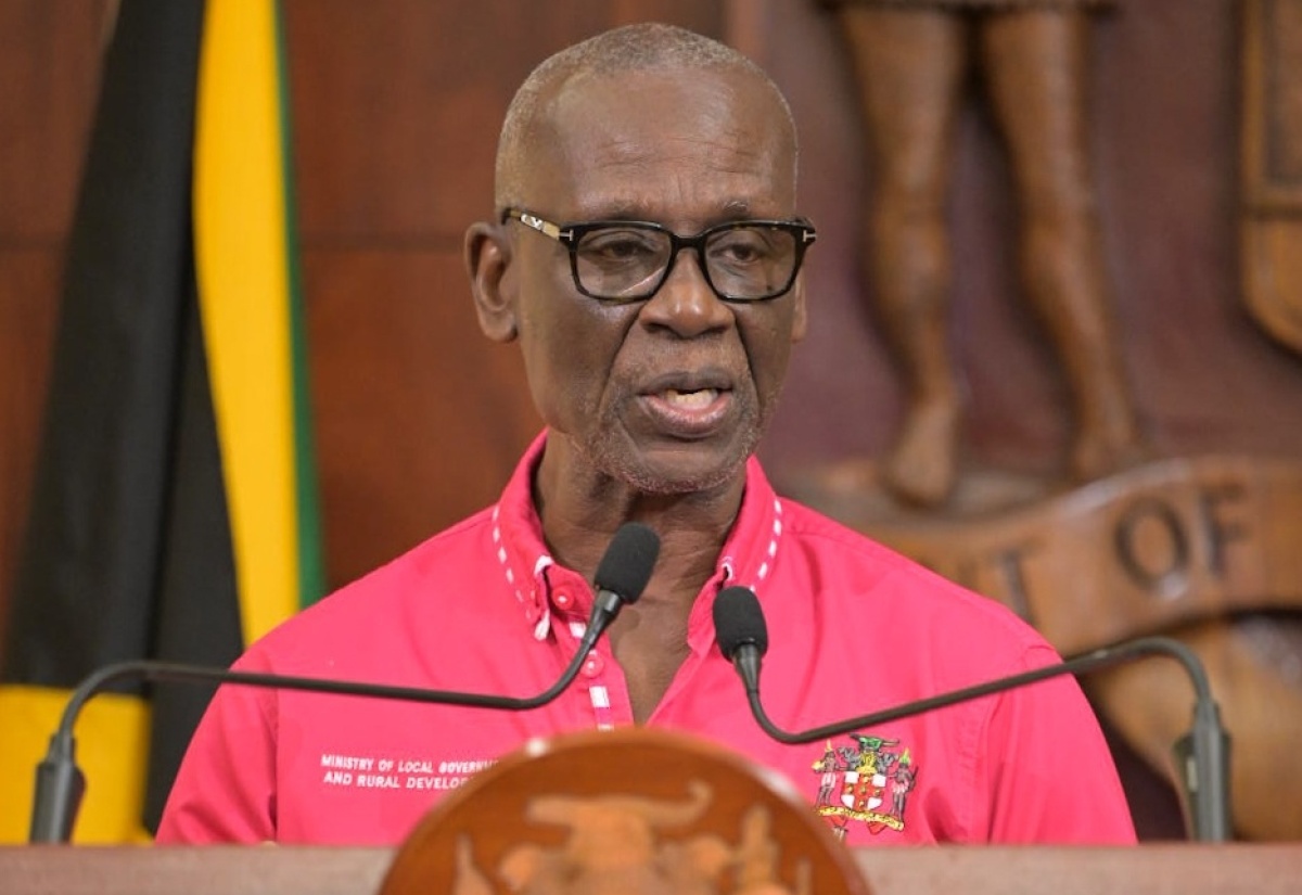 Minister of Local Government and Community Development, Hon. Desmond McKenzie, addresses Wednesday’s (July 10) post-Cabinet press briefing at Jamaica House.

