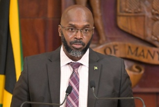 Acting Director General,  Office of Disaster Preparedness and Emergency Management (ODPEM), Richard Thompson, addressing Wednesday’s (July 10) post-Cabinet press briefing at Jamaica House.

