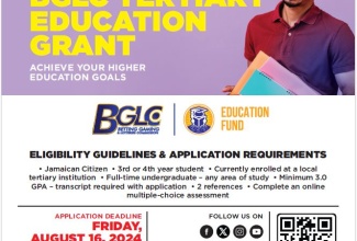 A flyer promoting the Betting, Gaming and Lotteries Commission (BGLC) Tertiary Education Grant for the 2024/2025 academic year.

