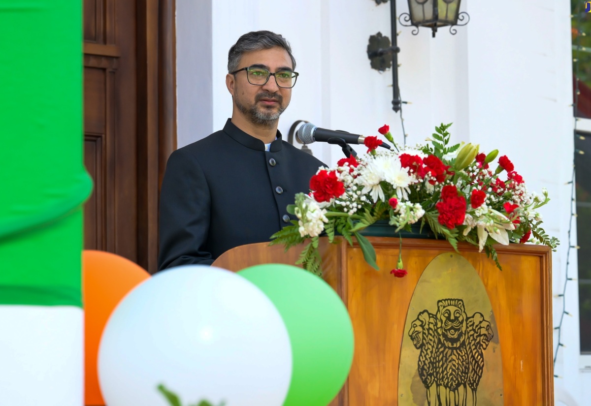 Newly appointed High Commissioner of India to Jamaica, His Excellency Mayank Joshi, speaking at a ceremony held on Thursday (August 15) at India House, Kingston to commemorate the 78th anniversary of India’s Independence Day.