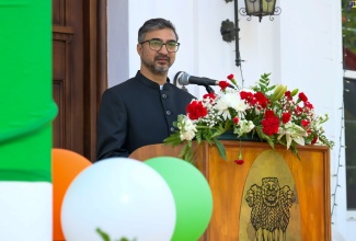 Newly appointed High Commissioner of India to Jamaica, His Excellency Mayank Joshi, speaking at a ceremony held on Thursday (August 15) at India House, Kingston to commemorate the 78th anniversary of India’s Independence Day.