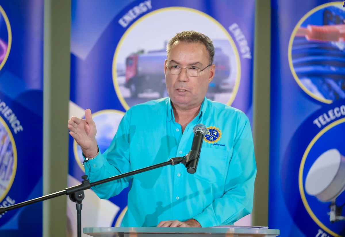 Minister of Science, Energy, Telecommunications and Transport, Hon. Daryl Vaz, speaks during a special semi-virtual press conference to address issues regarding Jamaica Public Service Company (JPS) billing and post-Hurricane Beryl electricity restoration efforts, as well as regulatory efforts by the Office of Utilities Regulation (OUR).The press conference was held at the Petroleum Corporation of Jamaica (PCJ) New Kingston on Wednesday (August 21).

