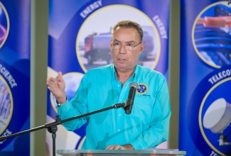 Minister of Science, Energy, Telecommunications and Transport, Hon. Daryl Vaz, speaks during a special semi-virtual press conference to address issues regarding Jamaica Public Service Company (JPS) billing and post-Hurricane Beryl electricity restoration efforts, as well as regulatory efforts by the Office of Utilities Regulation (OUR).The press conference was held at the Petroleum Corporation of Jamaica (PCJ) New Kingston on Wednesday (August 21).

