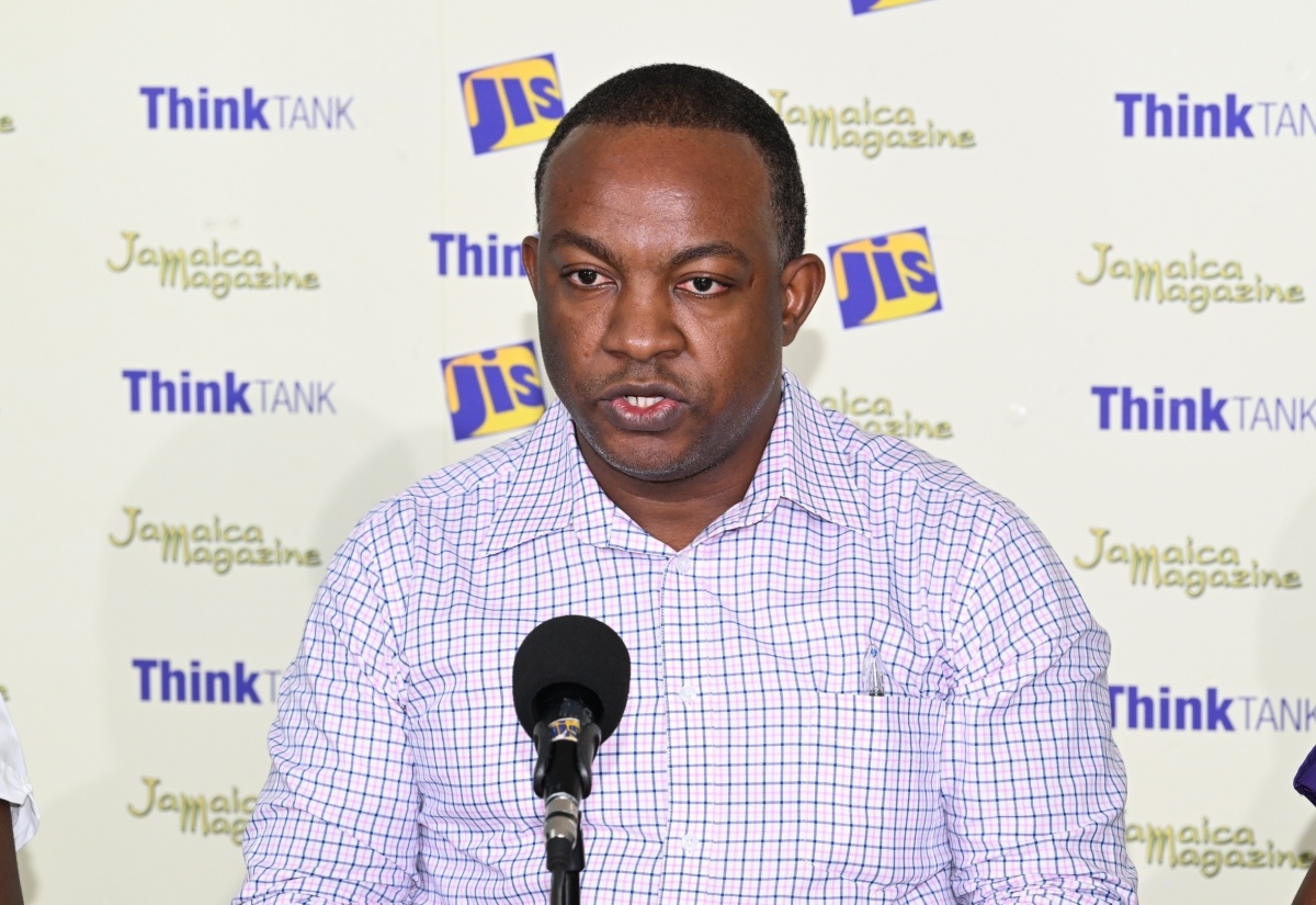 Head of the Department of Paediatrics at the Savanna-la-Mar Public General Hospital, Dr. Ludrick Morris, addresses a Jamaica Information Service (JIS) 'Think Tank', held at the agency's Montego Bay Regional Office in St. James, on Monday, August 19.

