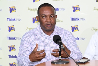 Head of the Department of Paediatrics at the Savanna-la-Mar Public General Hospital, Dr. Ludrick Morris, addresses a Jamaica Information Service (JIS) 'Think Tank', held at the agency's Montego Bay Regional Office in St. James, on Monday, August 19.

