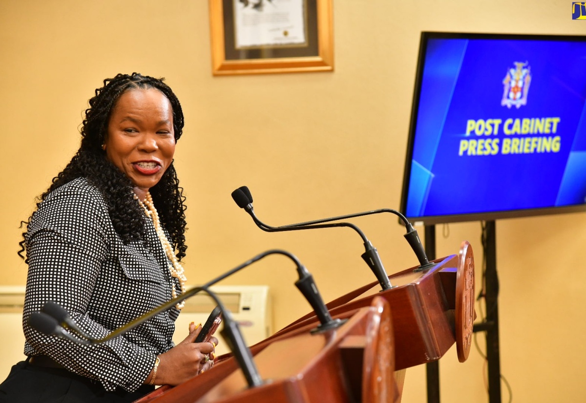 Permanent Secretary in the Ministry of Education and Youth, Dr. Kasan Troupe, speaks at a recent post-Cabinet press briefing, at Jamaica House.

