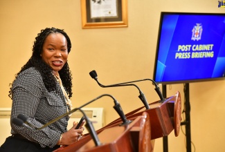 Permanent Secretary in the Ministry of Education and Youth, Dr. Kasan Troupe, speaks at a recent post-Cabinet press briefing, at Jamaica House.

