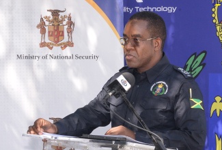 Commissioner of Police, Dr. Kevin Blake addresses the recent handover of 40 new vehicles to the police, valued over $313 million, held recently at the Office of the Commissioner of Police, in St. Andrew.