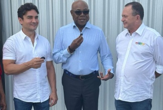 Minister of Tourism, Hon. Edmund Bartlett (centre) engages in a light conversation with Brazilian Tourism Minister, Hon. Celso Sabino (left) and Governor of the State of Maranhão, Carlos Brandão in São Luís, Brazil, following the recent signing of a sustainable tourism Memorandum of Understanding (MOU) between the Global Tourism Resilience and Crisis Management Centre (GTRCMC) and Brazil's Ministry of Tourism.