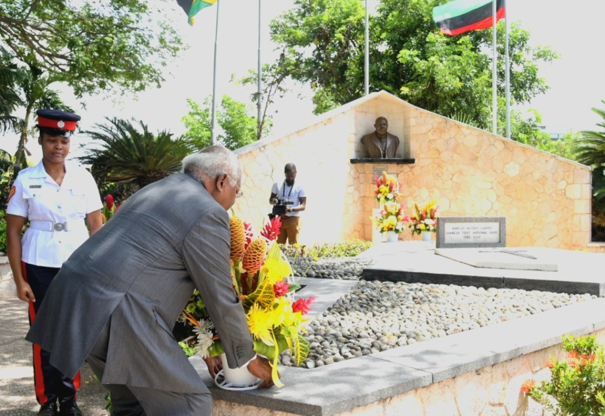 PHOTOS: Floral Tribute To Mark 137th Anniversary Of Marcus Garvey’s Birth