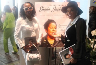 Jamaica’s Ambassador to the United States, Her Excellency Audrey Marks (right) along with US Congresswoman Yvette Clarke, pay tribute to former US Congressional Representative Sheila Jackson Lee at her funeral in Houston, Texas on August 1. 