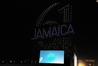 Drones light up the skies during last year’s Independence Grand Gala, held at the National Stadium in Kingston on August 6.

