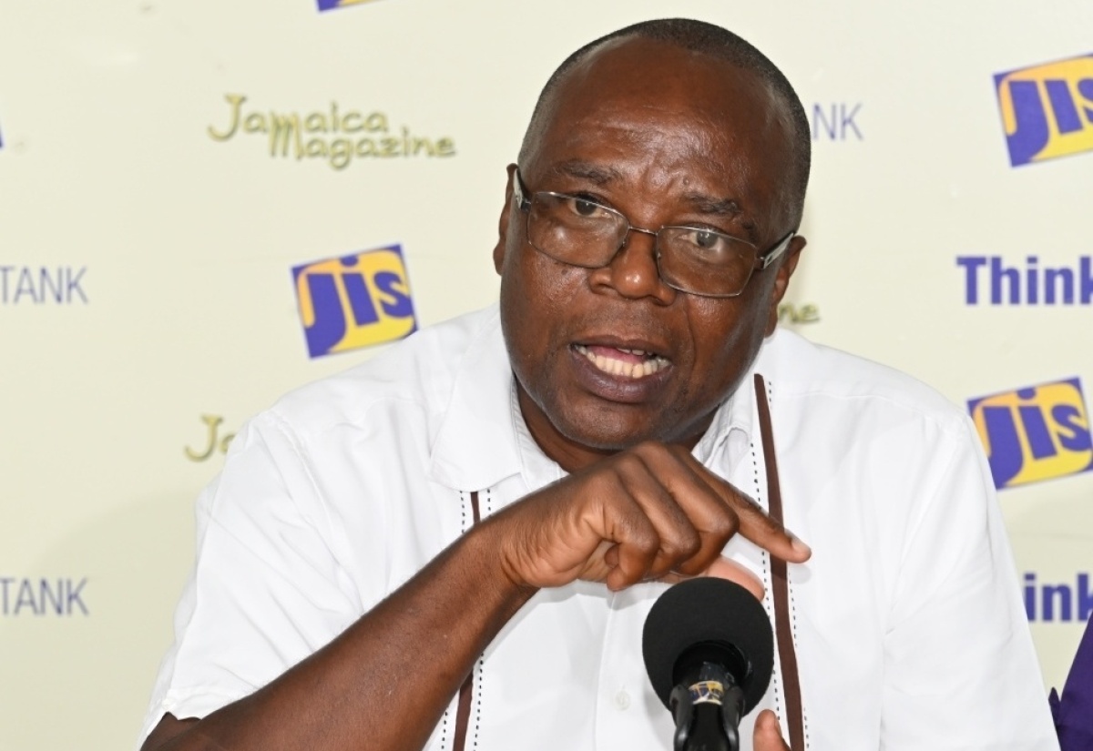 Western Regional Health Authority (WRHA) Health Promotion and Education Officer for Westmoreland, Gerald Miller, addresses a Jamaica Information Service (JIS) 'Think Tank', at the agency’s Montego Bay Regional Office in St. James recently.

