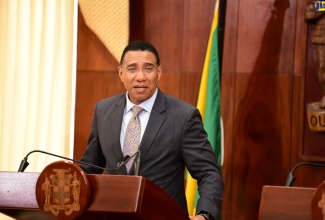 Prime Minister the Most Hon. Andrew Holness addresses a post-Cabinet press briefing held on Tuesday (September 10) at Jamaica House.