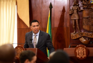 Prime Minister, the Most Hon. Andrew Holness, announces the deployment of security personnel to Haiti, during a post-Cabinet press briefing on Tuesday (September 10) at Jamaica House.

