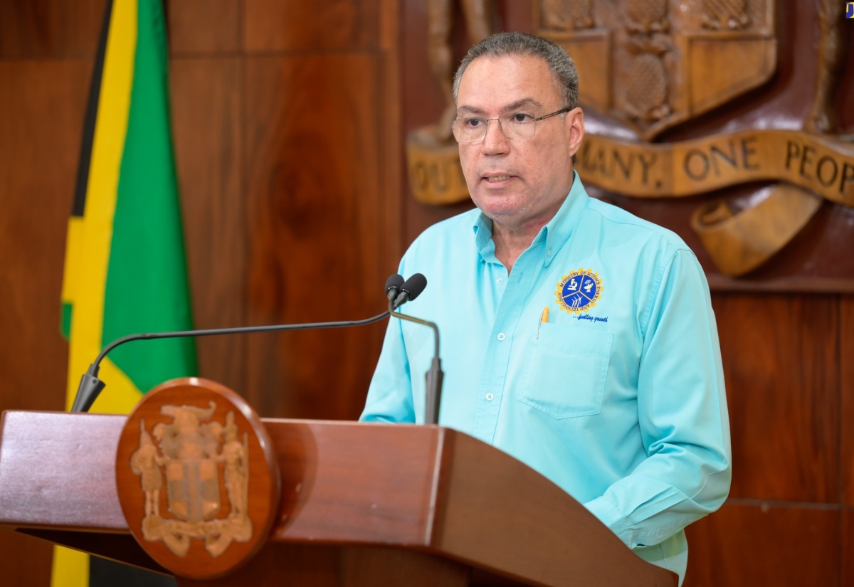 Minister of Science, Energy, Telecommunications and Transport, Hon. Daryl Vaz, speaking during Wednesday’s (September 4) post-Cabinet press briefing at Jamaica House.

