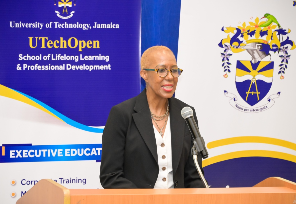 Minister of Education and Youth, Hon. Fayval Williams, addresses the launch of the University of Technology Jamaica’s UTech Open School of Lifelong Learning and Professional Development, on Thursday (September 5). The ceremony was held at UTech’s main campus in Papine, St. Andrew.

