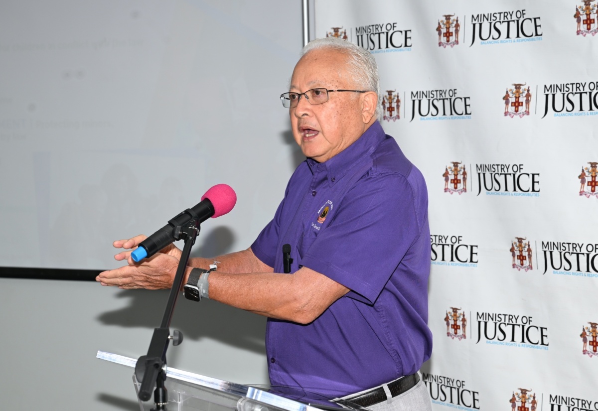 Justice Minister, Hon. Delroy Chuck, addresses a 2024 Justices of the Peace Sensitisation Session, at Grand Palladium Resorts in Hanover, on Wednesday, September 18.

