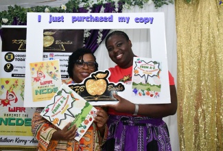 Health Promotion and Education Officer for St. Ann and author, Kerry-Ann Patterson-Blake (right), poses for a photo with Paediatrician at the St. Ann’s Bay Regional Hospital, Dr. Keisha Livingstone Sinclair. The occasion was the recent launch of Mrs. Patterson-Blake’s book, ‘War Against the NCDs’, at the Holiday Haven Resort in St. Ann.

