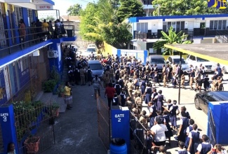 Students at the Barracks Road Primary School in Montego Bay, St. James.

