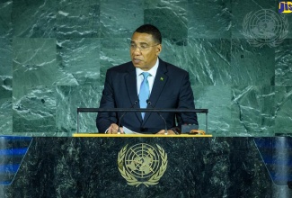 Prime Minister, Dr. the Most Hon. Andrew Holness, addresses the opening ceremony for the Summit of the Future Action Day 2 at the United Nations (UN) headquarters in New York on Saturday (September 21). The Action Days, from September 20 to 21, brought together representatives from UN Member States, civil society, private sector, academia, local and regional authorities, youth, among others, for broad engagement and inclusion. Prime Minister Holness is participating in the 79th United Nations General Assembly (UNGA) under the theme: ‘Unity in Diversity: For the Advancement of Peace, Sustainable Development and Human Dignity for Everyone’. 