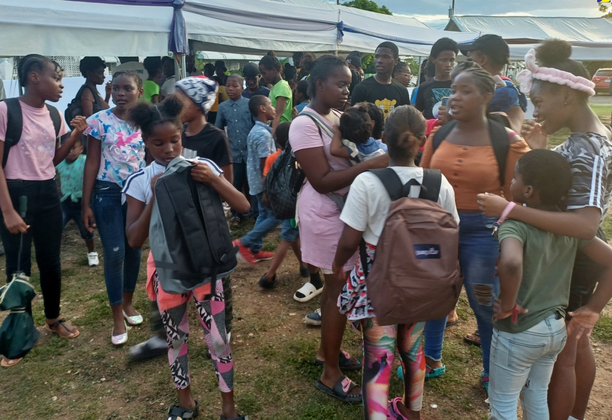 A section of the large crowd that attended a recent back-to-school treat, held at the Independence City Community Centre in Portmore, which was organised by Member of Parliament for St. Catherine South Eastern, Robert Miller.

