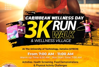 Flyer showing details of Caribbean Wellness Day activities, scheduled to be held at the University of Technology (UTech) Jamaica,  on Saturday September 14. Caribbean Wellness Day is observed on the second Saturday in September each year.  