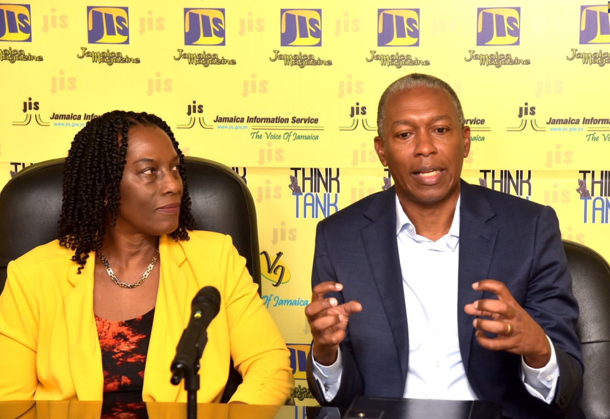 Director General of the Maritime Authority of Jamaica,  Bertrand Smith,  addresses a JIS Think Tank, today (September 13),  on the upcoming implementation of the Maritime Single Window. Also participating in the Think Tank is Superintendent of Pilotage at the Port Authority of Jamaica, Dr. Hortense Ross-Innerarity.  