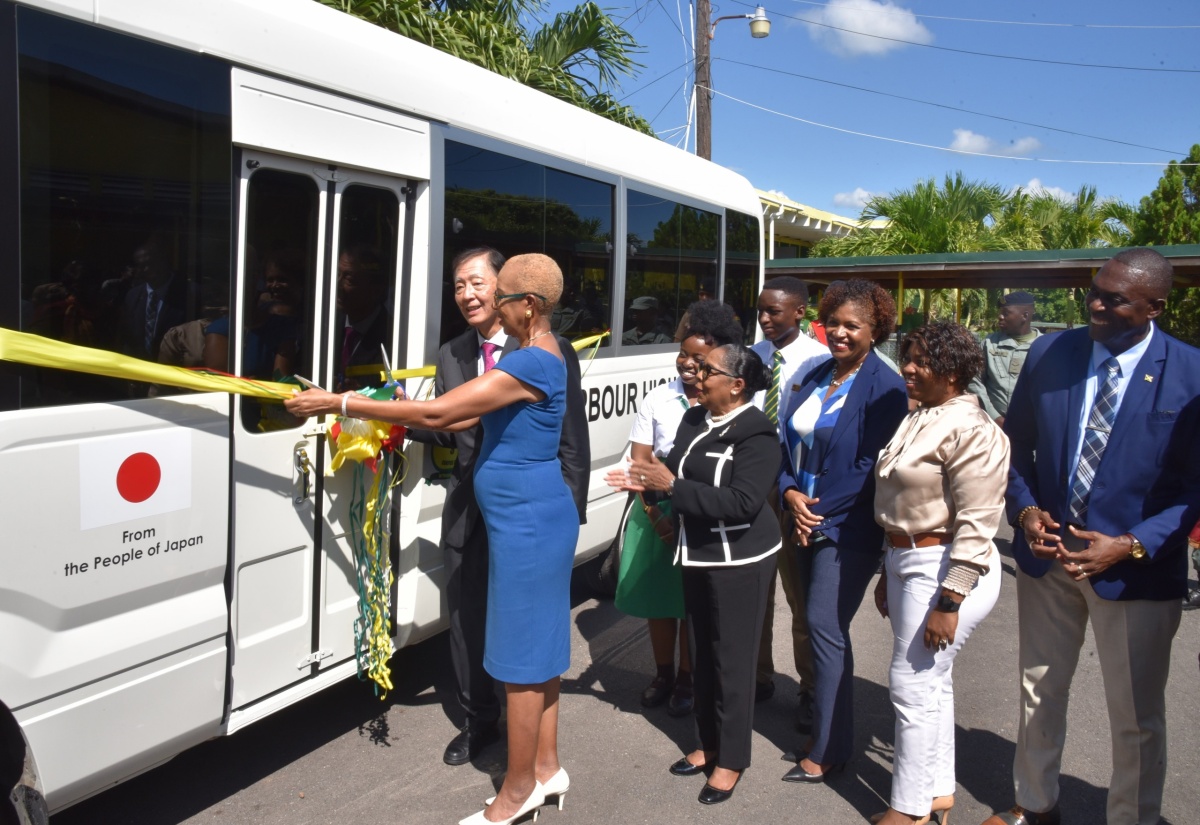 Old Harbour High School Receives Bus from Japan