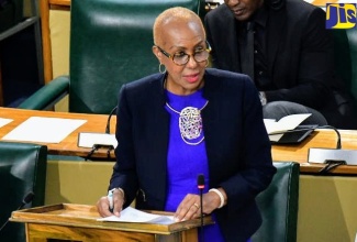 Minister of Education and Youth, Hon. Fayval Williams, delivers a statement to the House of Representatives on Tuesday (October 1).